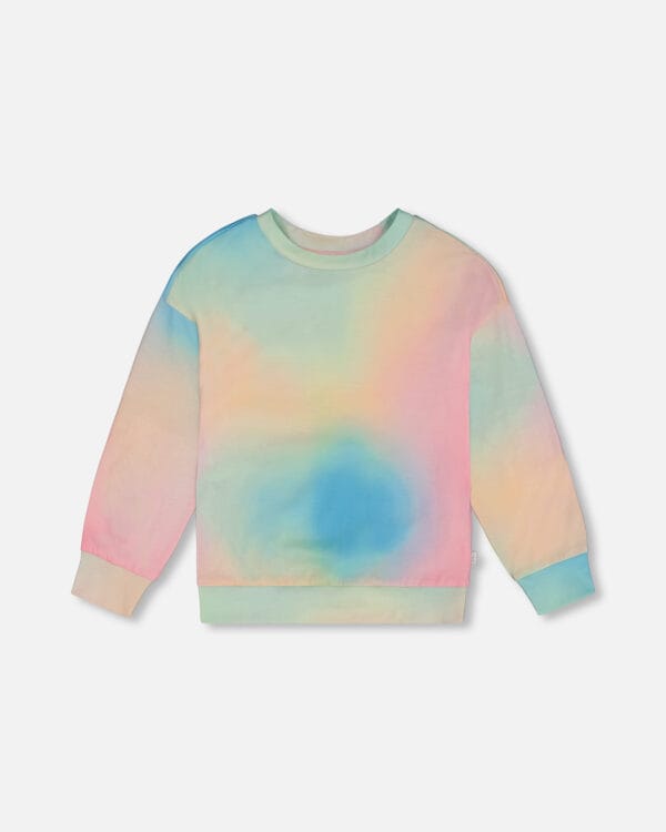 Deux par Deux Haut à manches longues imprimé tie-dye multicolore PRÉVENTE