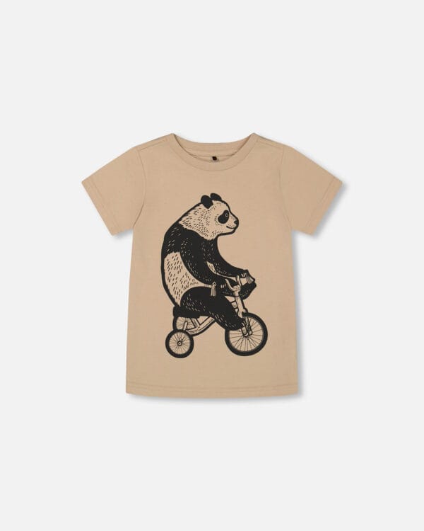 Deux par Deux T-shirt graphique panda en coton biologique