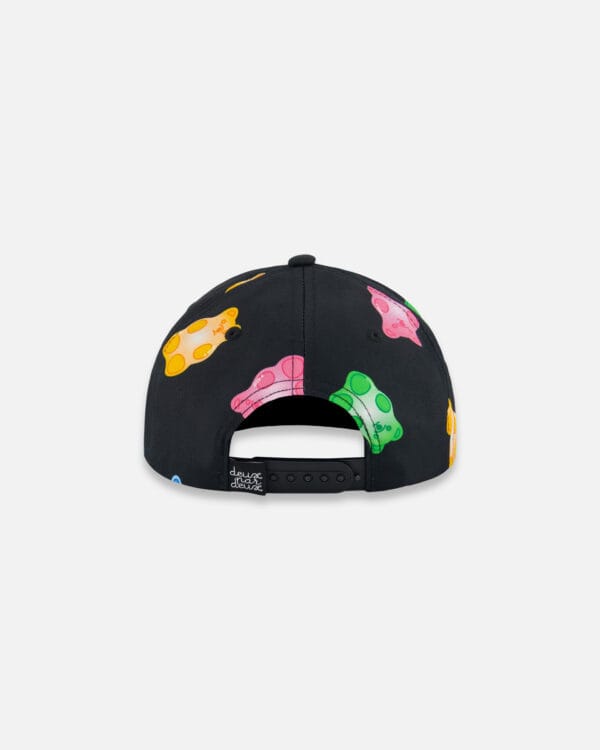 Deux par Deux Casquette imprimée noir avec jujubes multicolores - Image 3